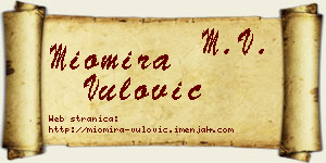 Miomira Vulović vizit kartica